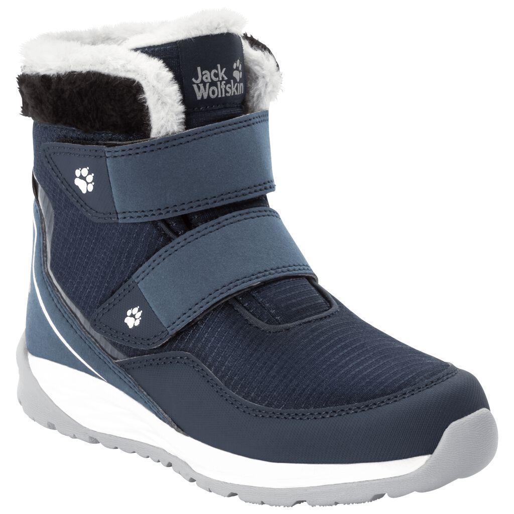 Jack Wolfskin POLAR WOLF TEXAPORE MID Chaussures Enfant Bleu Foncé/Blanche - CGTIMFH-08